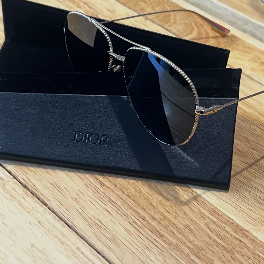 Dior Women's Sunglasses with Black and Gold Accents - Picture 2 of 2